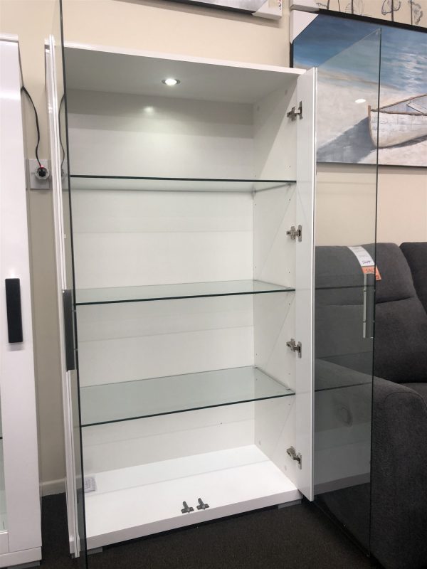 Coco White Gloss Display Unit Glass Door Victor's Choice Furniture