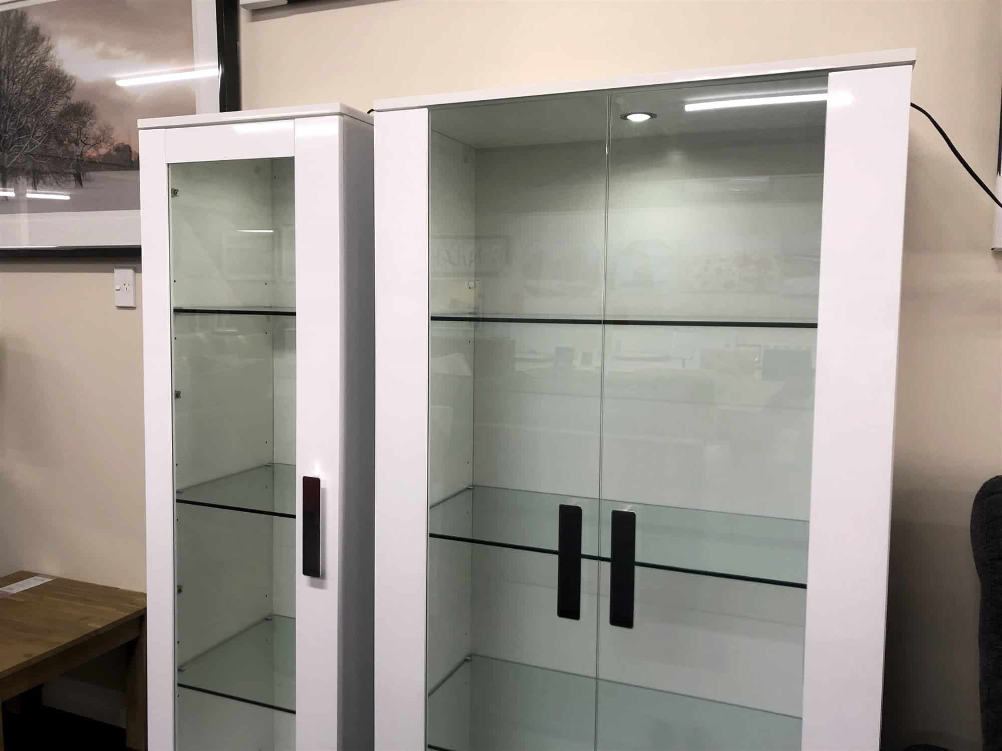 Coco White Gloss Display Unit Glass Door Victor's Choice Furniture