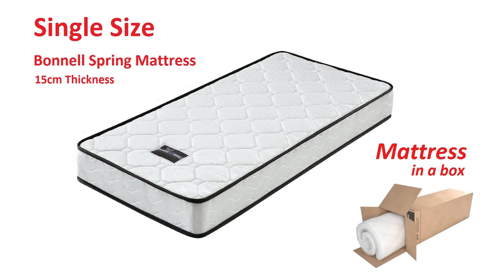 Charlotte White Pinewood Single Bed With Mattress Victor's Choice