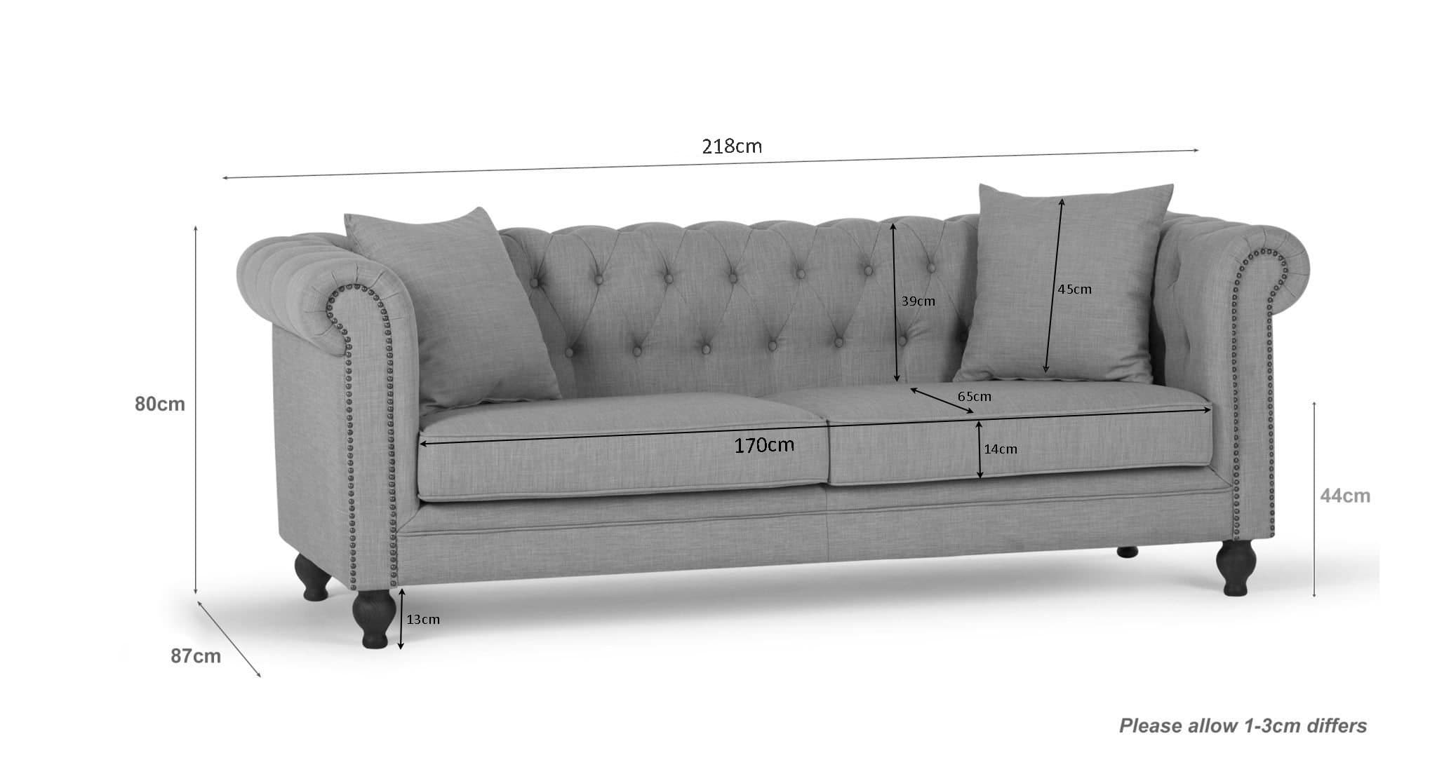 Chesterfield Velvet Sofa 3 Seater Victor's Choice Furniture