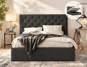 Jasper Gas Lift Storage King Single Bed Charcoal