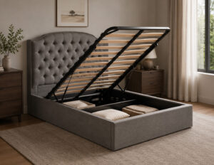 [Pre-Sale | ETA Mid July] Hamber Gas Lift Storage Queen Bed Charcoal