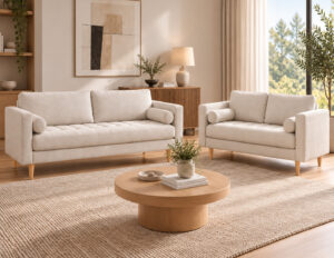 Tommy Fabric Sofa Set 2+3 Seater Beige