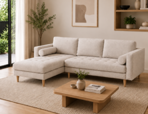 Tommy Fabric Corner Sofa Beige