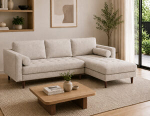Tommy Fabric Corner Sofa Beige
