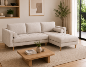 Tommy Fabric Corner Sofa Beige
