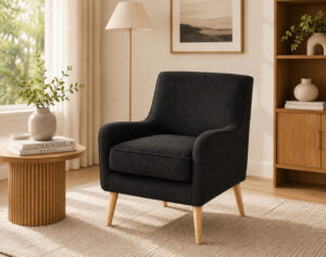 Anita Black Fabric Armchair