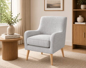 Anita Light Grey Fabric Armchair