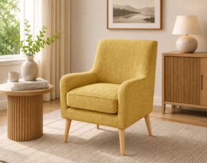 Anita Yellow Fabric Armchair
