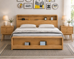 Brooklyn Queen Bed Solid Rubber Wood