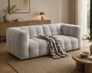 Marshmallow Boucle Sofa 2 Seater Grey