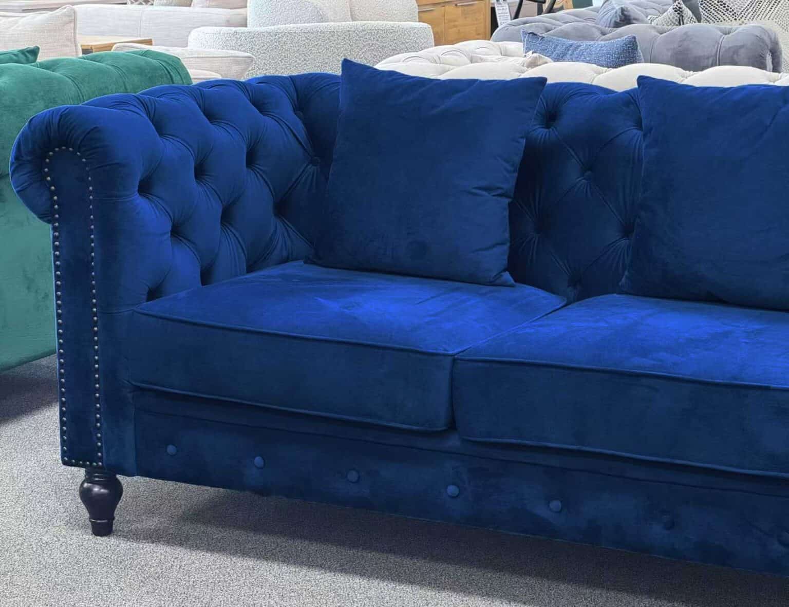 Stanhope Velvet Tufted Sofa – French Style Lounge Suite NZ