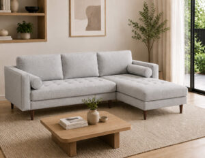 Tommy Fabric Corner Sofa Light Grey