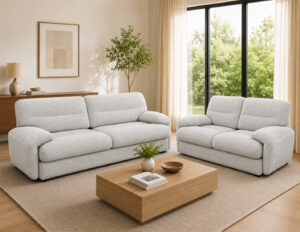Amalfi Grey Fabric Sofa Set 2+3 Seater