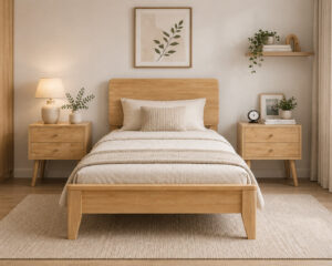 Albany King Single Bed Solid Rubber Wood With Ultimate Sleep Latex Memory Foam 5 Zone Pocket Spring Mattress