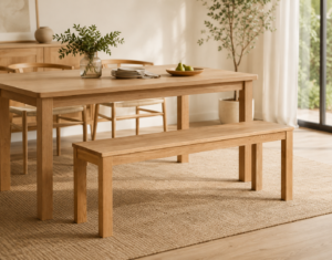 Parson Bench Seat Solid Oak Wood 2000mm