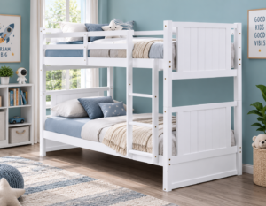 Emma White Single Bunk Bed Pine Wood