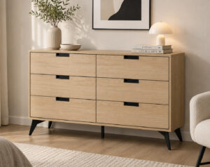 Naya Oak Color 6 Drawers Lowboy Dresser