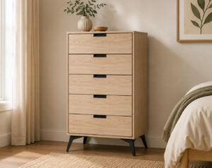 Naya Oak Color 5 Drawers Tallboy Chest