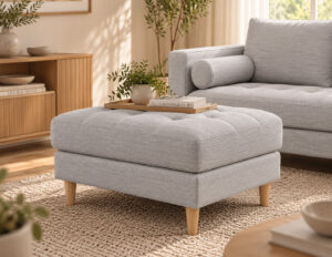Tommy Fabric Ottoman Grey