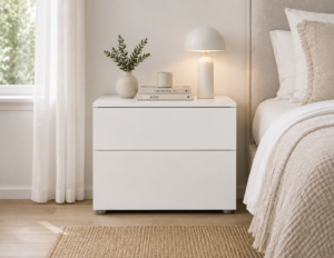Coco White High Gloss Bedside Table