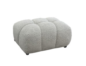 Panna Chenille Fabric Ottoman Beige