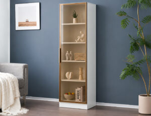 Galaxy 1 Door LED Glass Display Cabinet - White