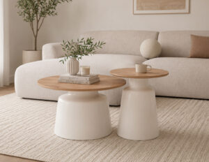Monroe Oak Color Round Coffee Table Set