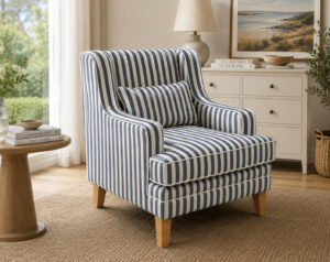Bondi Armchair Blue Stripe