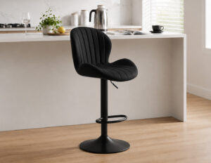Turin Micro Suede Barstool Black - Set of 4