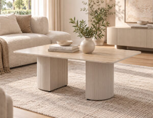 Yellow Stone Travertine Ceramic Coffee Table